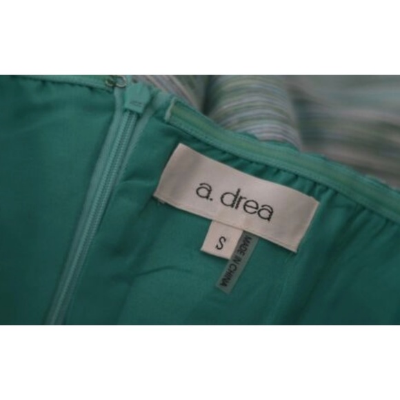 A. Drea Metallic Striped Skater Formal Dress - Picture 6 of 6